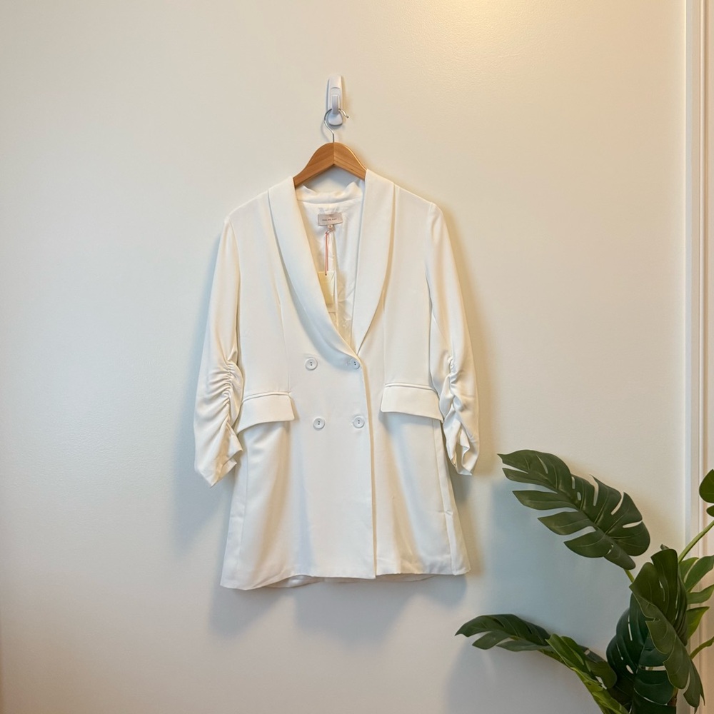 Chic white blazer dress